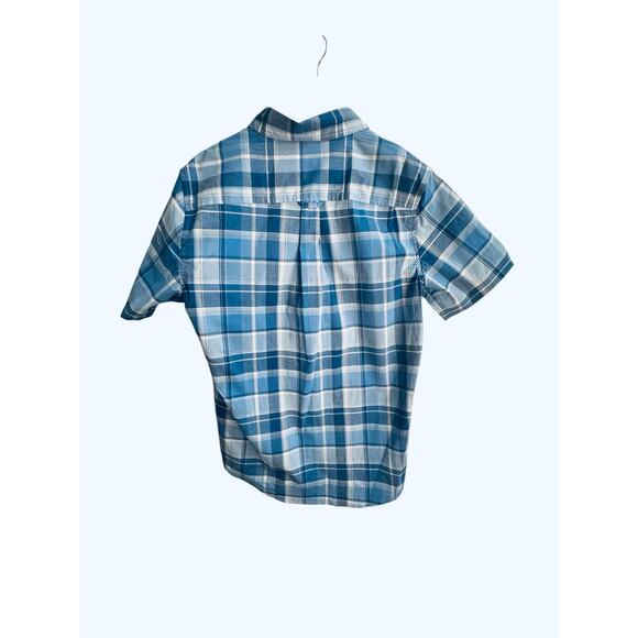 Chaps Men’s Blue Plaid Short Sleeve Button-Down Shirt – Size L NWT - Picture 6 of 12